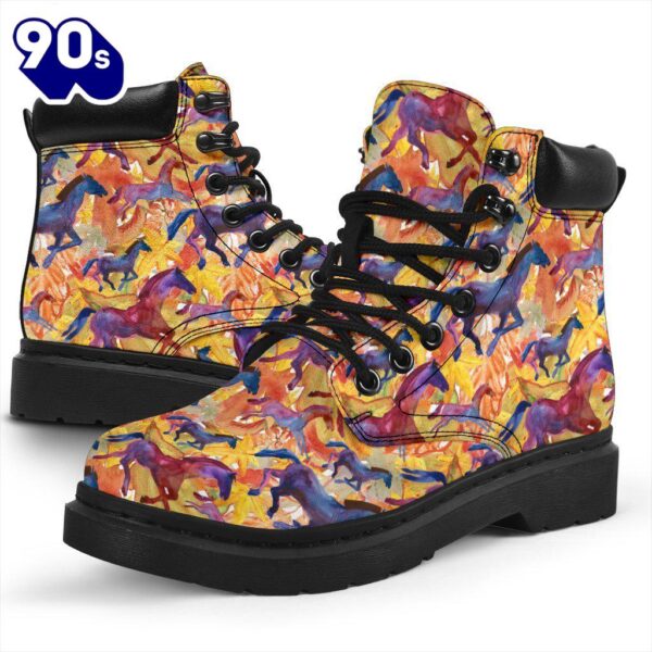 Horse Leather Boots Animal Custom Shoes Funny For Horse Lover