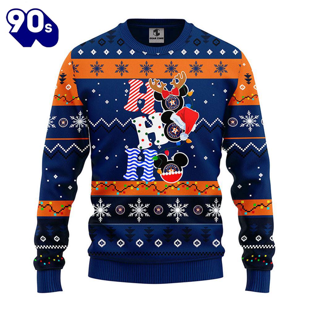 Houston Astros Hohoho Mickey Christmas Ugly Sweater Gift Christmas Houston Astros Hohoho Mickey Christmas Ugly Sweater Gift Christmas