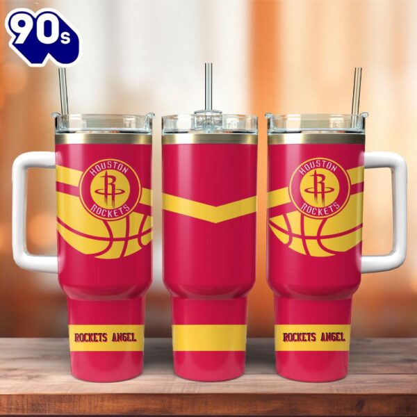 Houston Rockets Basketball NBA Sport Custom Stanley Quencher 40oz Stainless Steel Tumbler With Handle