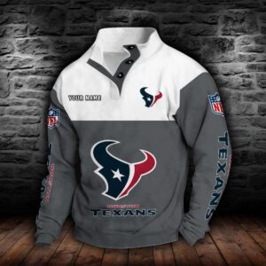 Houston Texans Double Breasted Stand Collar Hoodie