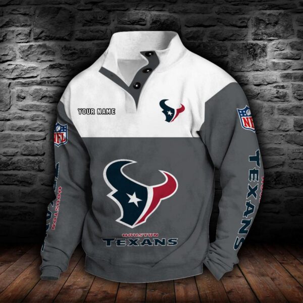 Houston Texans Double Breasted Stand Collar Hoodie