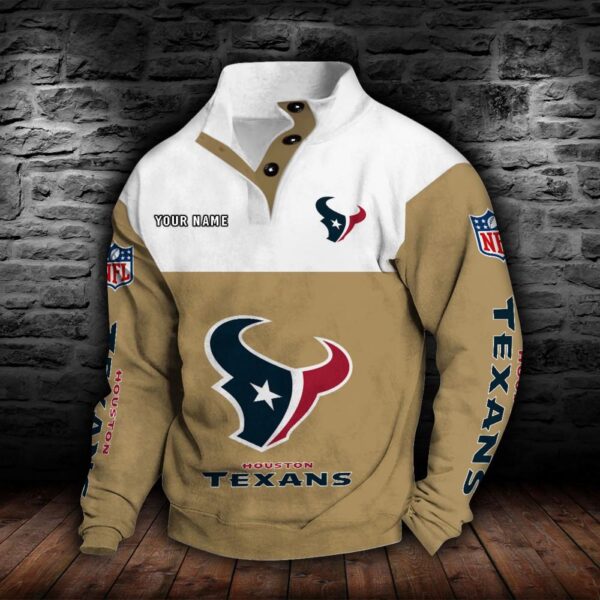 Houston Texans Double Breasted Stand Collar Hoodie