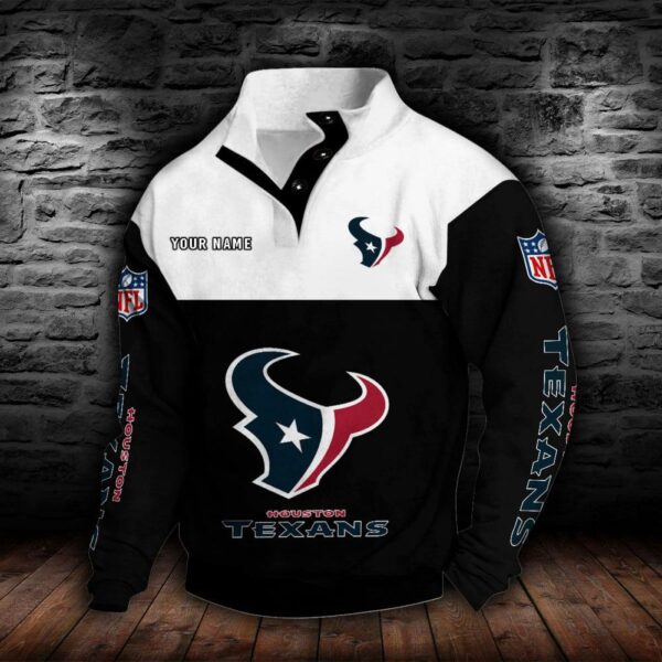 Houston Texans Double Breasted Stand Collar Hoodie