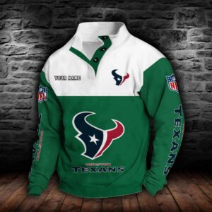 Houston Texans Double Breasted Stand Collar Hoodie