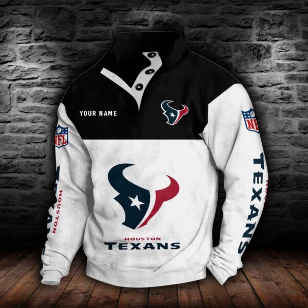 Houston Texans Double Breasted Stand Collar Hoodie