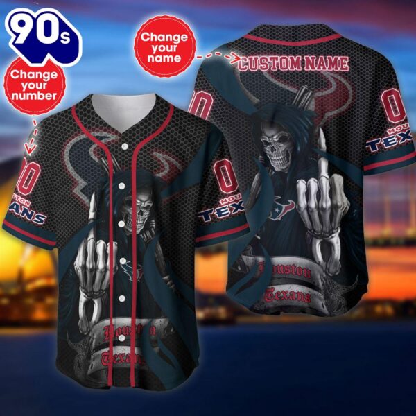 Houston Texans Halloween Cusom Name And Number Baseball Jersey