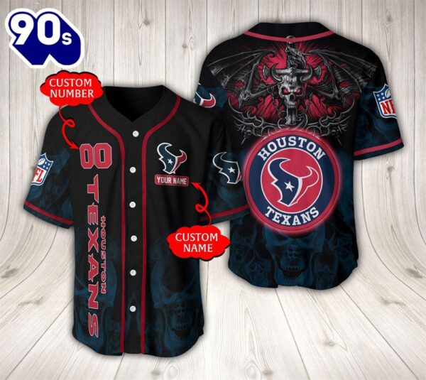 Houston Texans NFL Baseball Jersey Custom Name And Number