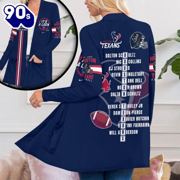 Houston Texans Women’s Patch Pocket Cardigan Gift Christmas