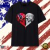 Houston Texans x San Antonio Spurs skulls face to face heart shape distressed T Shirt , Trend Design Shirt