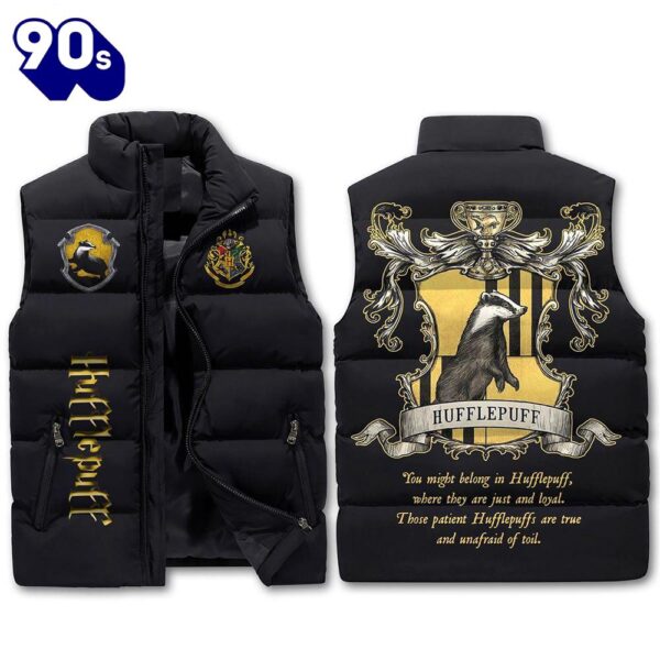 Hufflepuff 2D Sleeveless Jacket Christmas For Fans – Music Sleeveless Down Jacket