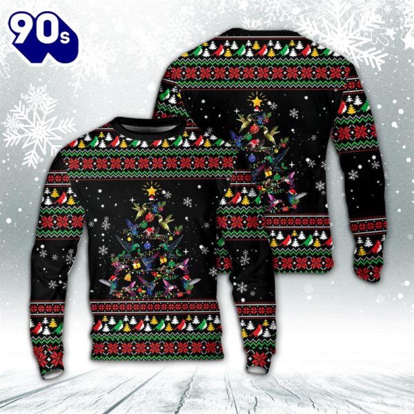 Hummingbird Christmas Tree Aop Sweater