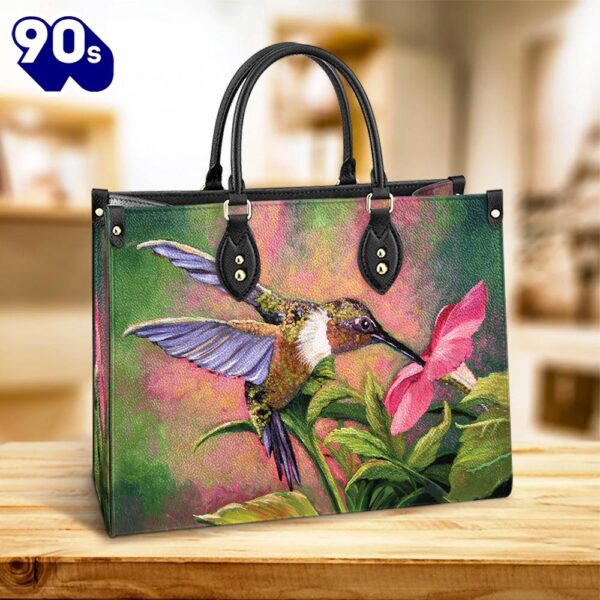 Hummingbird Flowers Beauty Leather Bag Christ Gifts Leather Bags  Gift For  Women Christmas