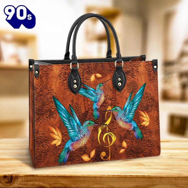 Hummingbird Music Lover Leather Bag Christ Gifts Leather Bags  Gift For  Women Christmas