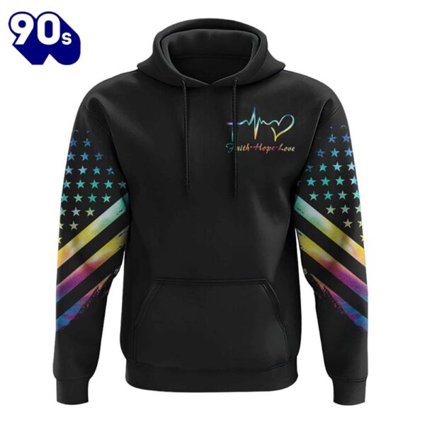 I Can Do All Things Through Christ Half Wings Colorful 3D Hoodie