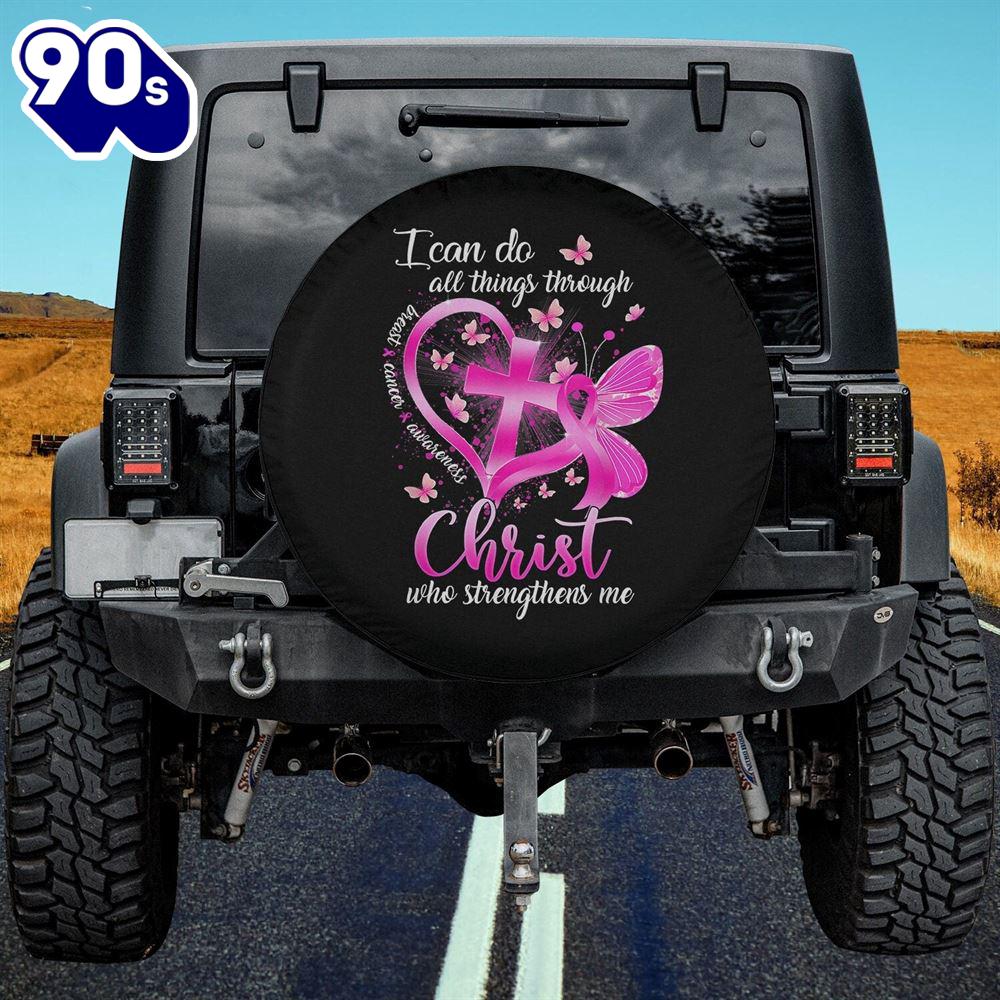 I Can Do All Things Through Christ Who Strengthens Me Spare Tire Cover - Religious Christian Spare Tire Cover Car Decor I Can Do All Things Through Christ Who Strengthens Me Spare Tire Cover - Religious Christian Spare Tire Cover Car Decor