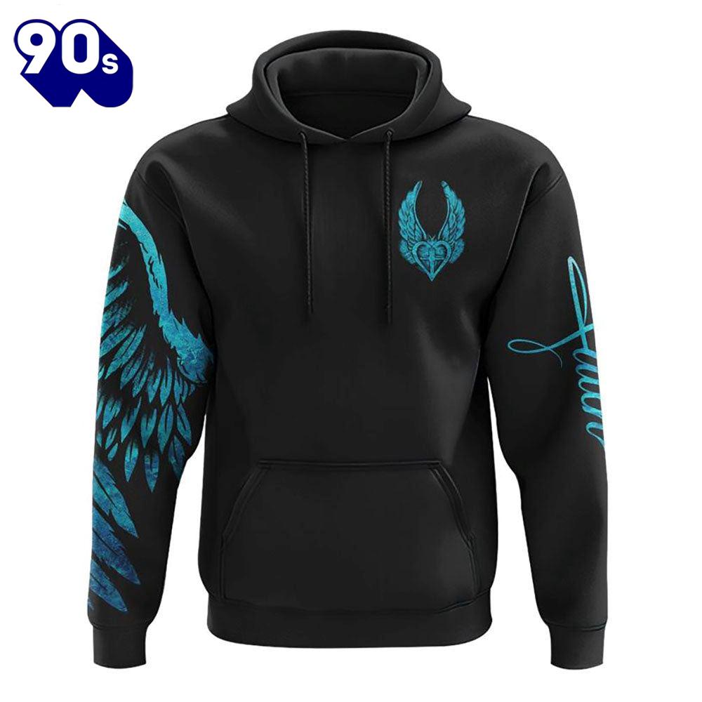 I Know Heaven Is A Beautiful Place Wings 3D Hoodie I Know Heaven Is A Beautiful Place Wings 3D Hoodie