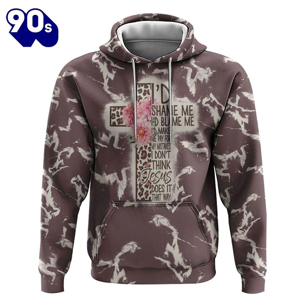 I'd Shame Me I'd Blame Me Leopard Cross 3D Hoodie I'd Shame Me I'd Blame Me Leopard Cross 3D Hoodie