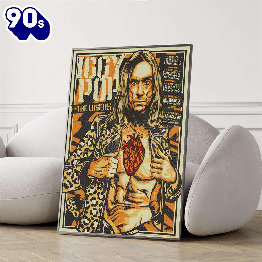 Iggy Pop With The Losers April Tour 2025 Poster Iggy Pop With The Losers April Tour 2025 Poster