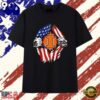 Illinois Fighting Illini American flag chest rip T Shirt , Viral 2D Graphic Tee