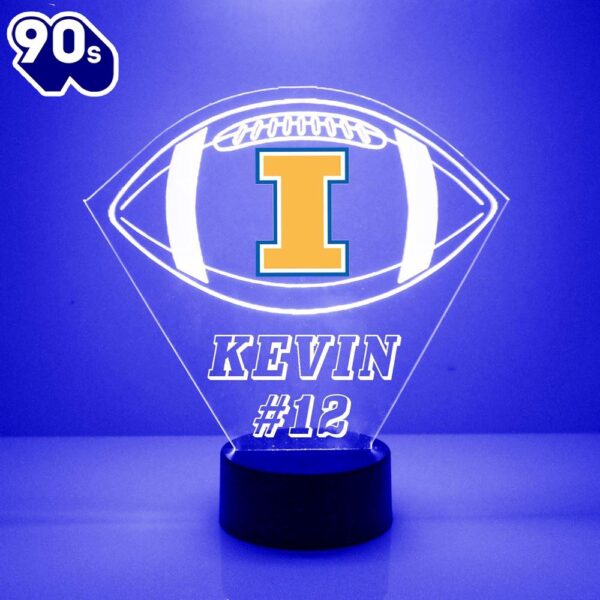 Illinois Fighting Illini Football Led Sports Fan Lamp Custom Light Gift Christmas