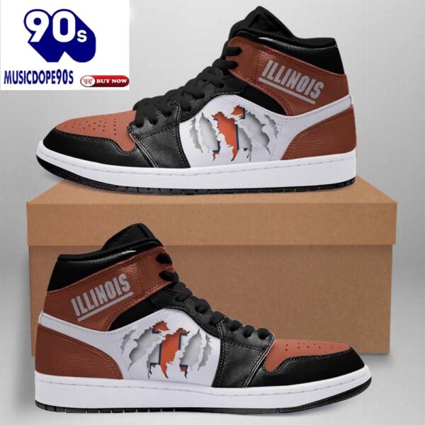 Illinois Fighting Illini Ncaa Air Jordan Shoes Sport Sneakers, For Men And Women
