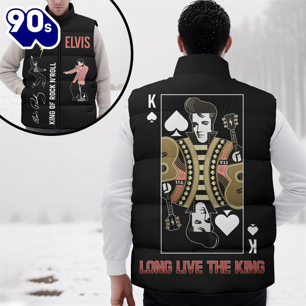 In Memories Of 1977 Elvis Presley Sleeveless Jacket - Music Sleeveless Down Jacket In Memories Of 1977 Elvis Presley Sleeveless Jacket - Music Sleeveless Down Jacket