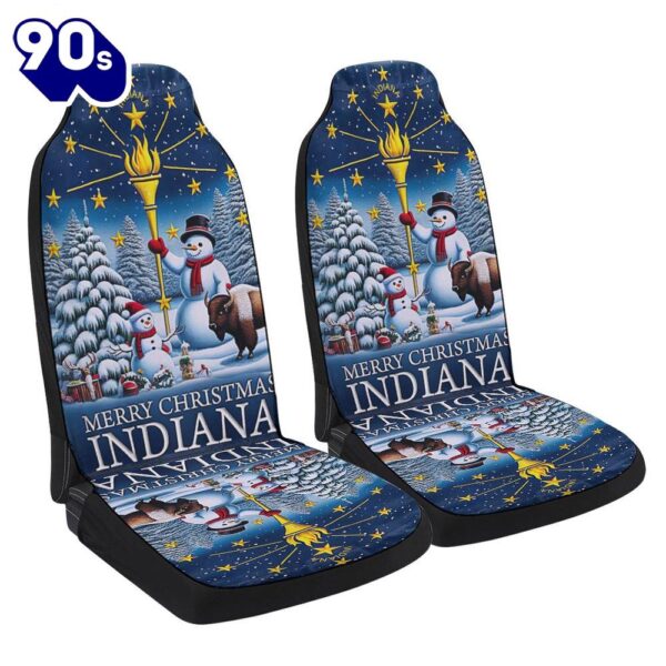 Indiana Christmas Snowman With Gold Torch Merry Christmas Seat Cover Cars  Gift For Christmas