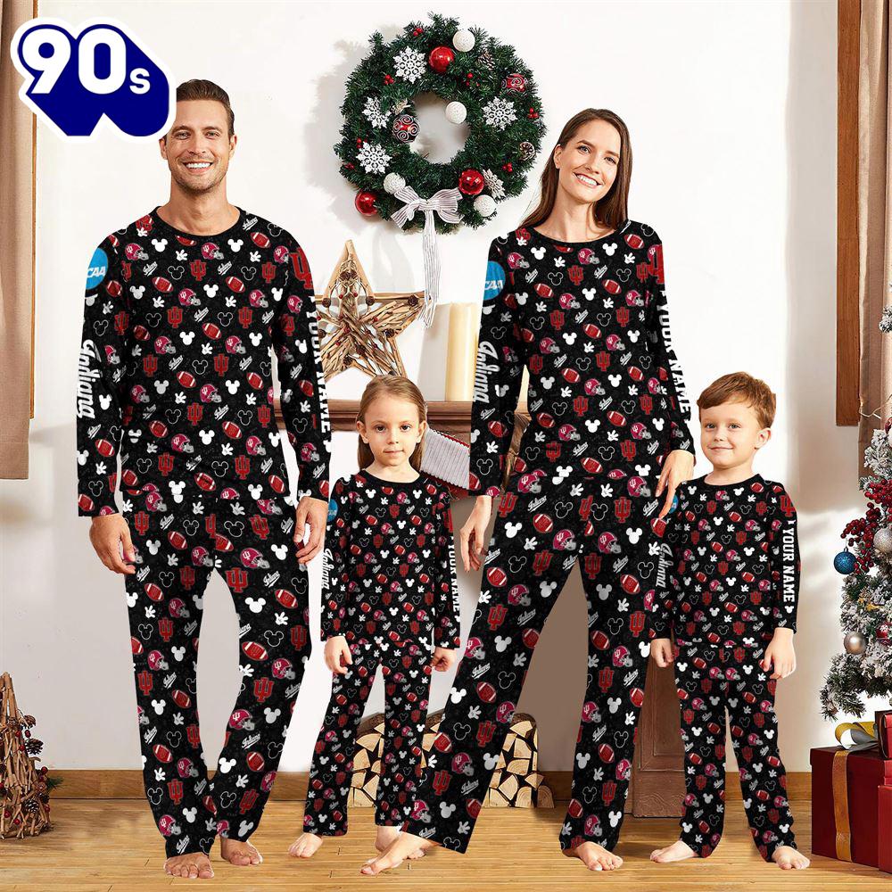 Indiana Hoosiers NCAA And Mickey Mouse Pajamas Custom Your Name Mickey Pajama Set Indiana Hoosiers NCAA And Mickey Mouse Pajamas Custom Your Name Mickey Pajama Set
