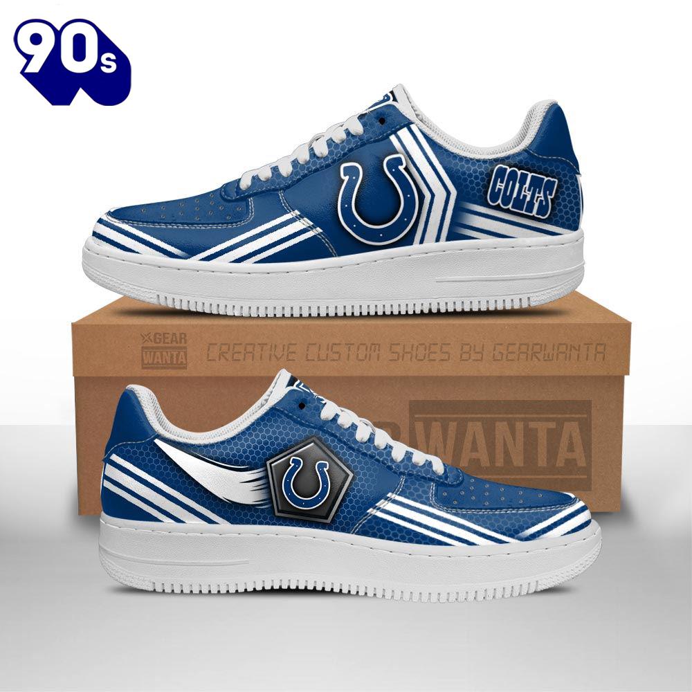 Indianapolis Colts Air Sneakers Custom Force Shoes For Fans Indianapolis Colts Air Sneakers Custom Force Shoes For Fans