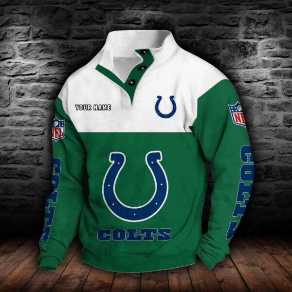 Indianapolis Colts Double Breasted Stand Collar Hoodie
