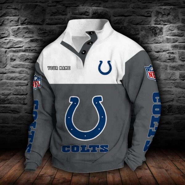 Indianapolis Colts Double Breasted Stand Collar Hoodie