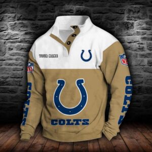 Indianapolis Colts Double Breasted Stand Collar Hoodie