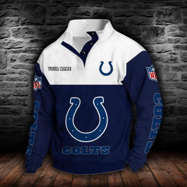 Indianapolis Colts Double Breasted Stand Collar Hoodie