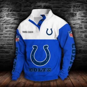 Indianapolis Colts Double Breasted Stand Collar Hoodie