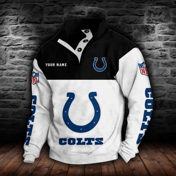 Indianapolis Colts Double Breasted Stand Collar Hoodie