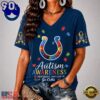 Indianapolis Colts NFL Different, Not Less Autism Awareness V neck T Shirt, NFL Fan V Neck Shirt