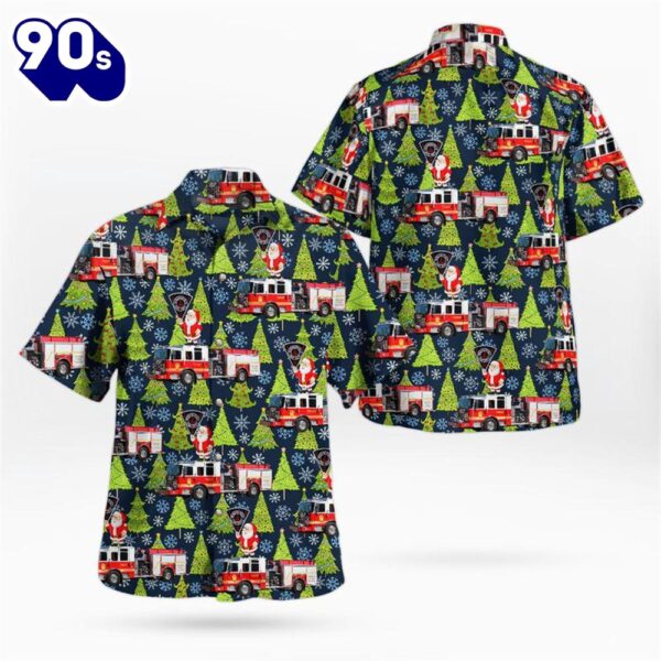 Indianapolis Fire Department Engine Christmas Hawaiian Shirt