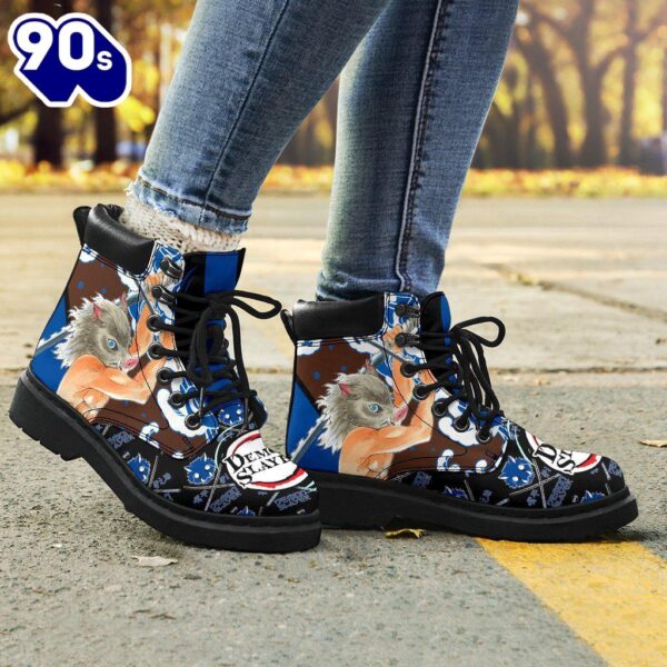 Inosuke Leather Boots Shoes Demon Slayer Anime Custom