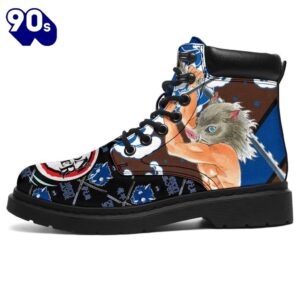 Inosuke Leather Boots Shoes Demon Slayer Anime Custom
