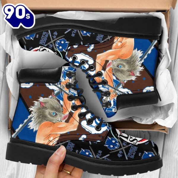 Inosuke Leather Boots Shoes Demon Slayer Anime Custom