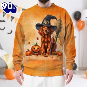 Irish Setter Dog In Spooky…