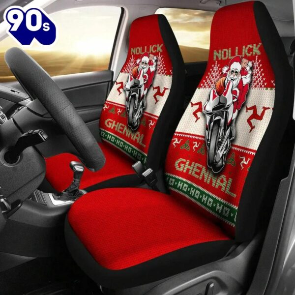Isle Of Man Celtic Christmas Car Seat Covers Manx Santa Ugly Christmas  Gift Xmas