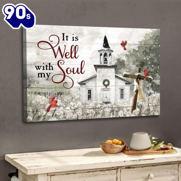 It Is Well With My Soul Country Church Wall Art Canvas Religious Wall Decor , Christian Gifts Christmas