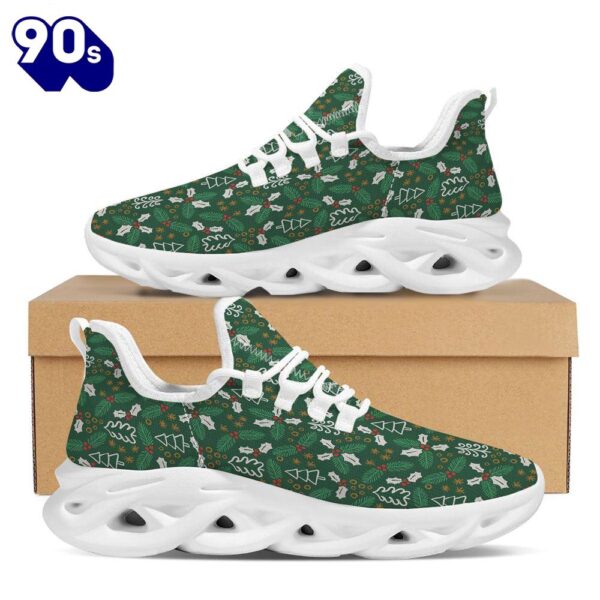 Ivy Leaf Christmas Print Pattern White Max Soul Shoes