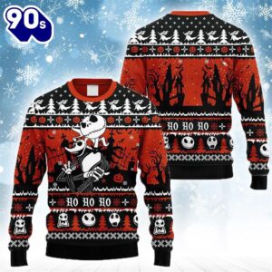 Merry Christmas Jack Skellington And Zero Nightmare Before Christmas Ugly Sweater