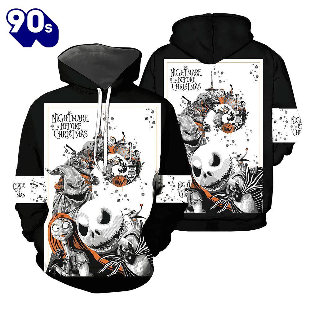 Jack Skellington Christmas Hoodie 3D All Over Printed Shirts For Men And Women Jack Skellington Christmas Hoodie 3D All Over Printed Shirts For Men And Women