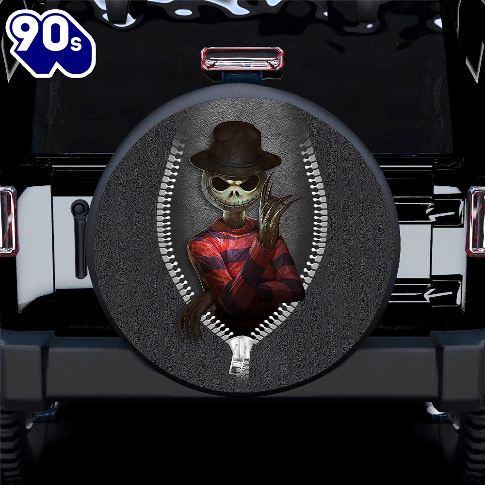 Jack Skellington Freddy Krueger Zipper Car Spare Tire Covers Gift For Campers Merry Christmas Jack Skellington Freddy Krueger Zipper Car Spare Tire Covers Gift For Campers Merry Christmas