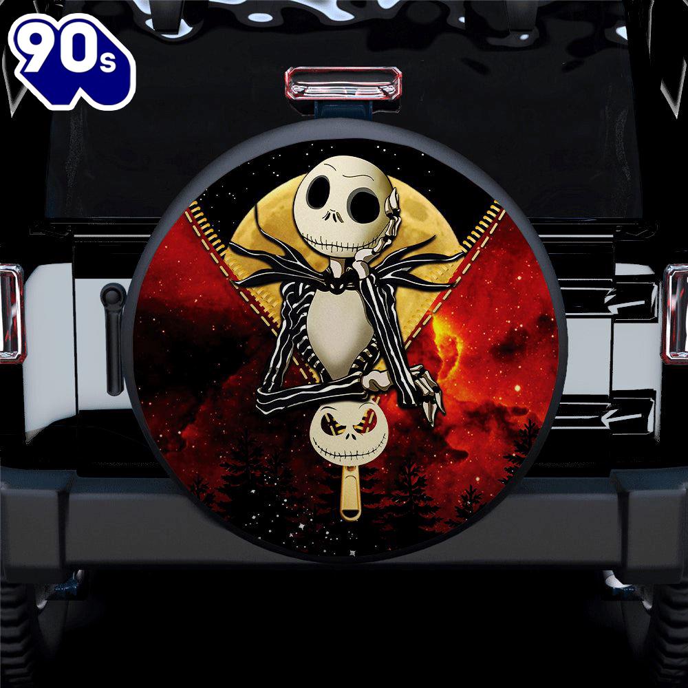 Jack Skellington Galaxy Zipper Car Spare Tire Covers Gift For Campers Merry Christmas Jack Skellington Galaxy Zipper Car Spare Tire Covers Gift For Campers Merry Christmas