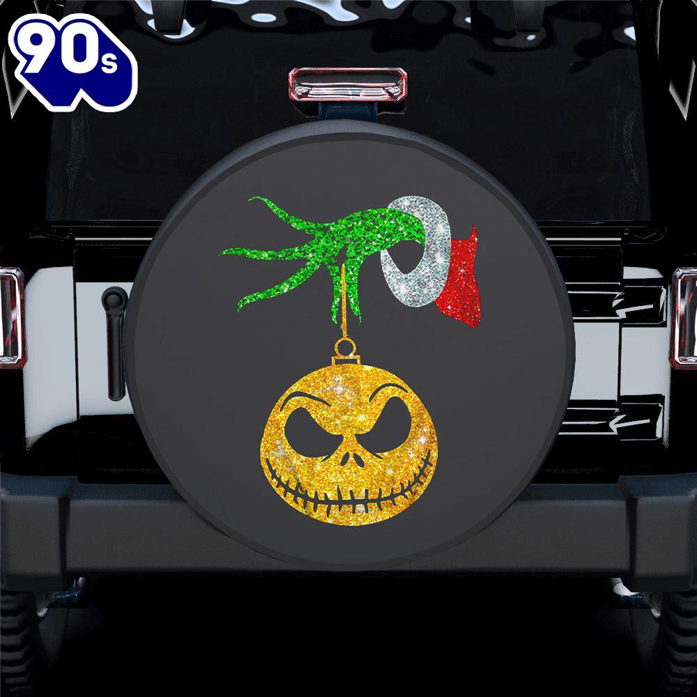 Jack Skellington Grinch Bling Bling Car Spare Tire Covers Gift For Campers Merry Christmas Jack Skellington Grinch Bling Bling Car Spare Tire Covers Gift For Campers Merry Christmas