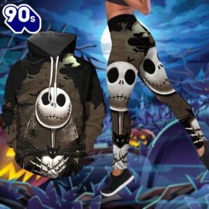 Jack Skellington Halloween Hoodie Legging Combo, Disney Character Yoga Pants